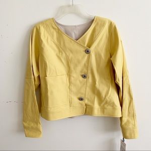 Worth Collection New Reversible Crop Jacket yellow